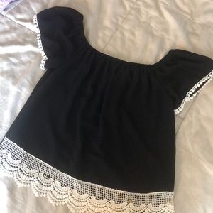 NWT love J Black off the shoulder top